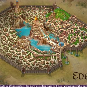 Eden - 4k HI-RES City Map - with and without text - includes Foundry VTT import